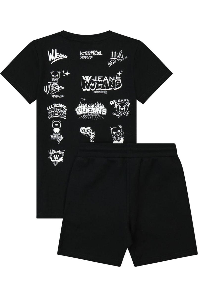 חליפת טריקו W JEANS כיתובי לוגו מאחורה לילדים