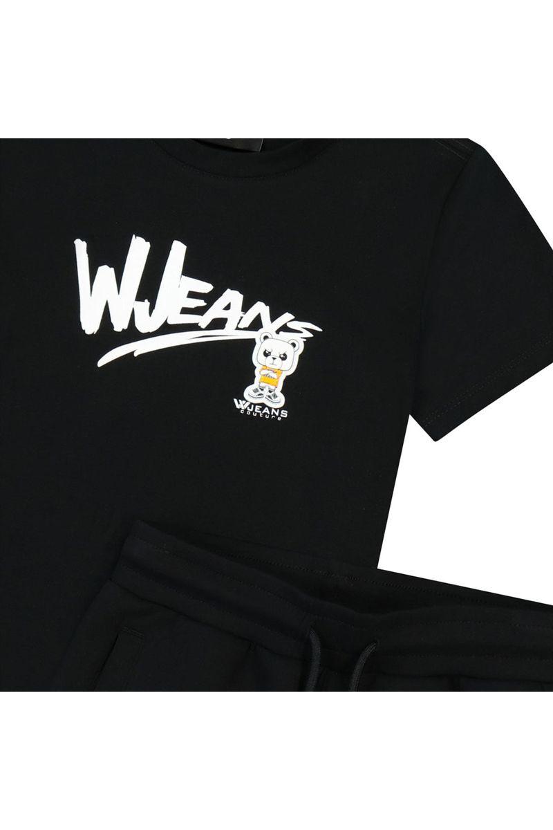 חליפת טריקו W JEANS כיתובי לוגו מאחורה לילדים