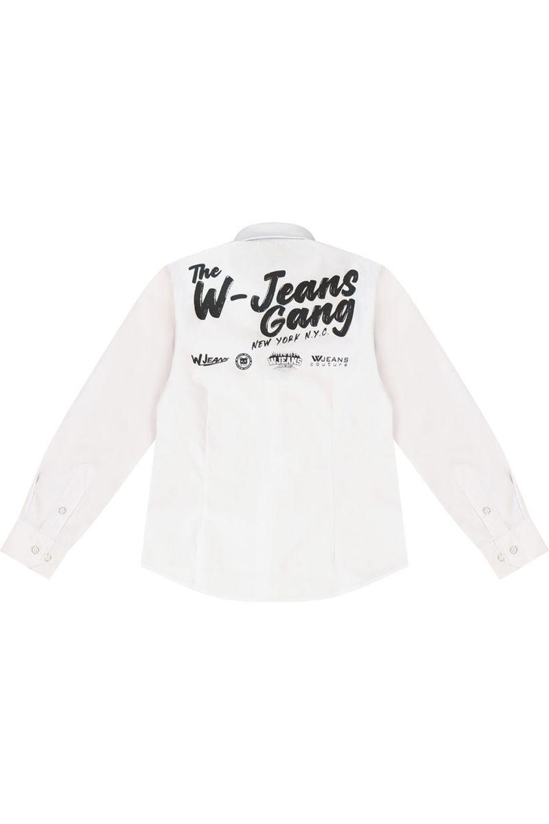 חולצה מכופתרת W JEANS GANG הדפס לוגו מותג אחורי לילדים