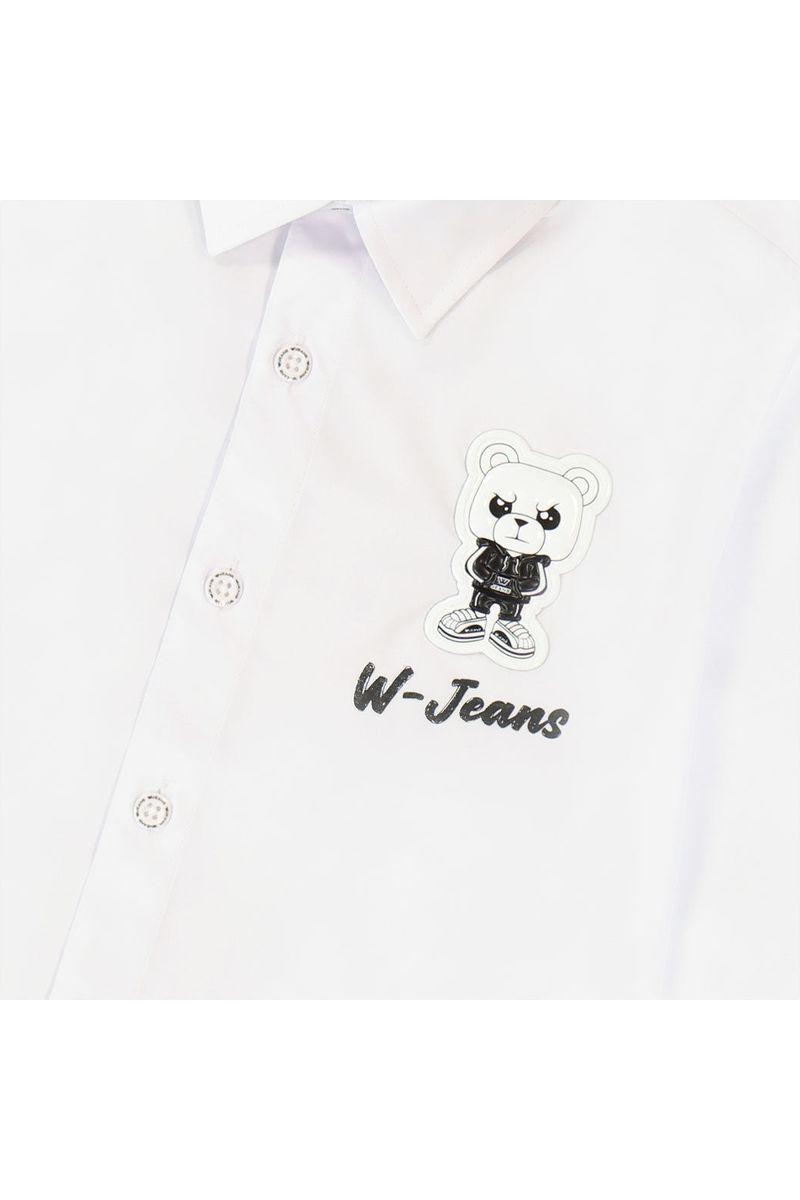 חולצה מכופתרת W JEANS GANG הדפס לוגו מותג אחורי לילדים