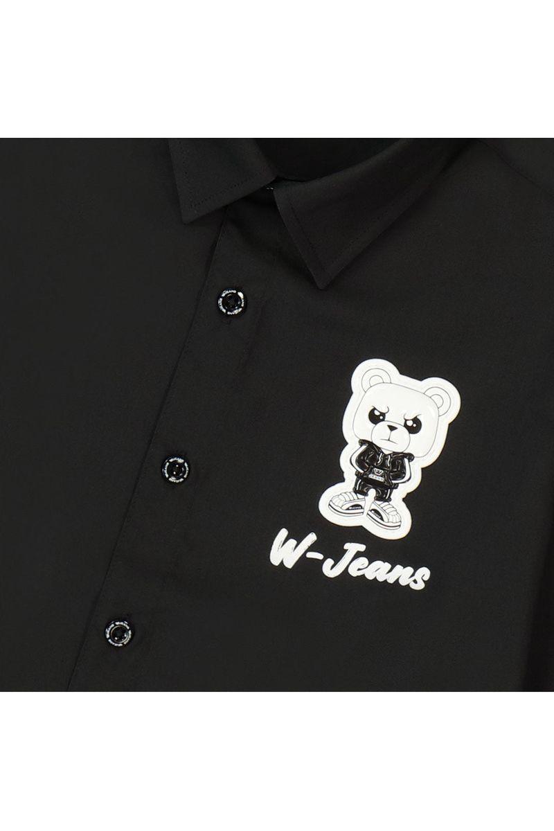 חולצה מכופתרת W JEANS GANG הדפס לוגו מותג אחורי לילדים