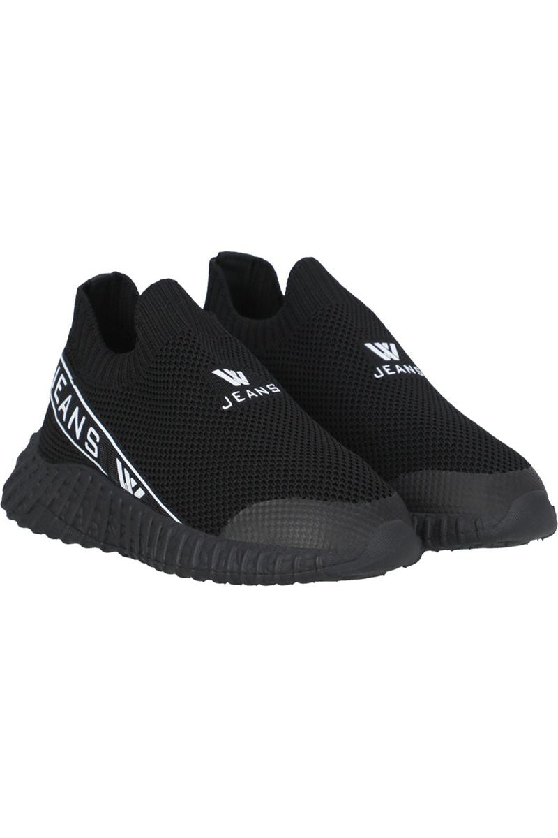 נעלי גרב W JEANS פס צדדי לוגו מותג לילדים