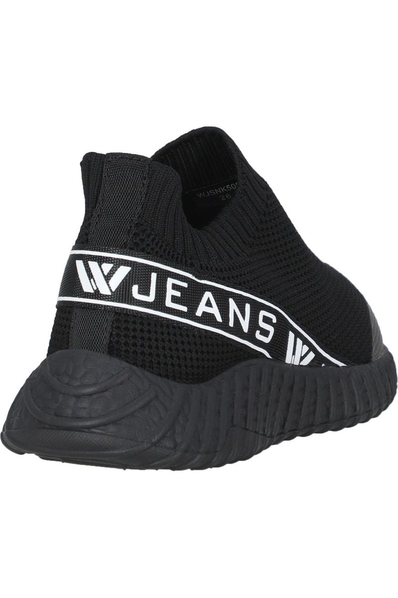 נעלי גרב W JEANS פס צדדי לוגו מותג לילדים