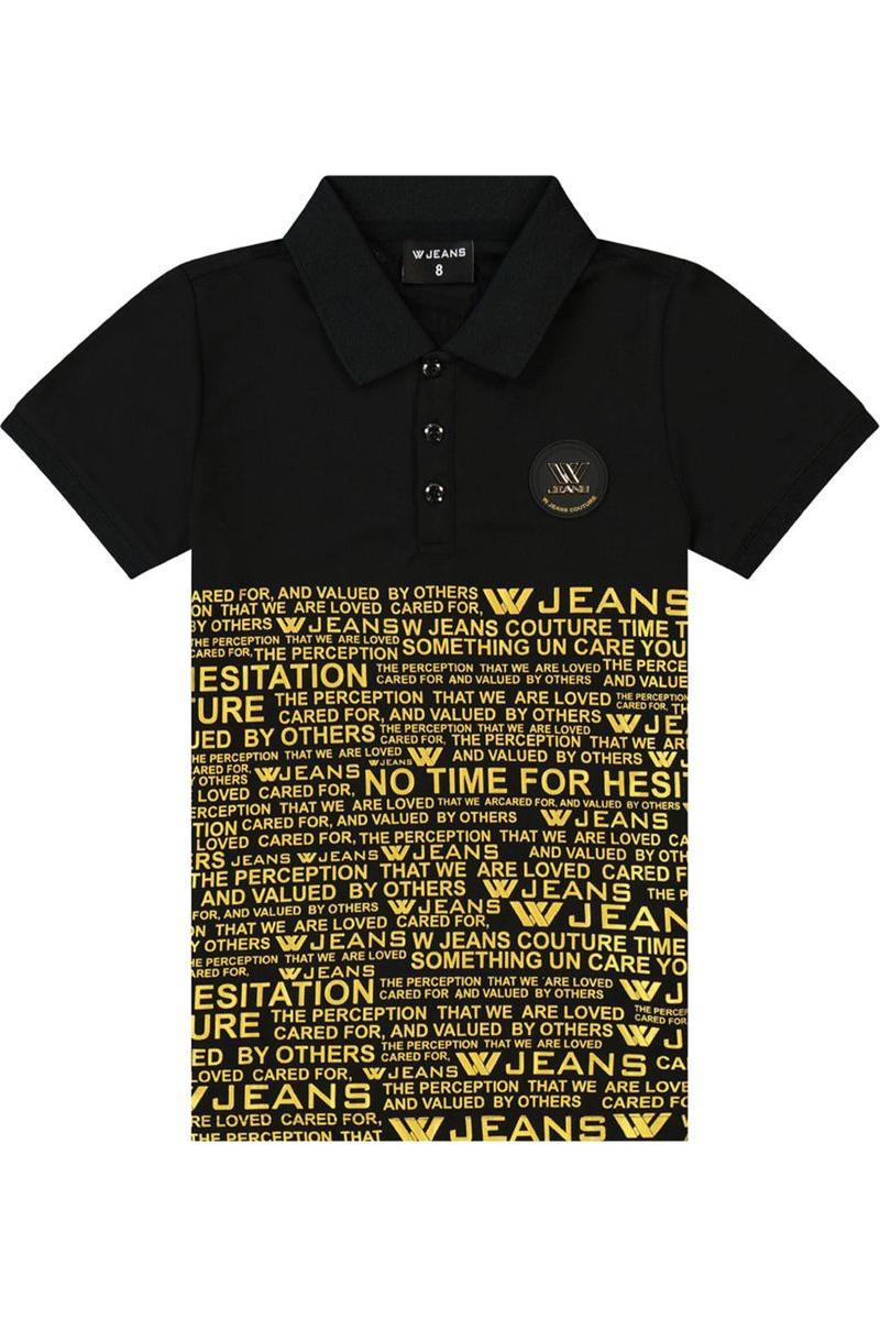 חולצת צווארון W JEANS כיתובים לילדים