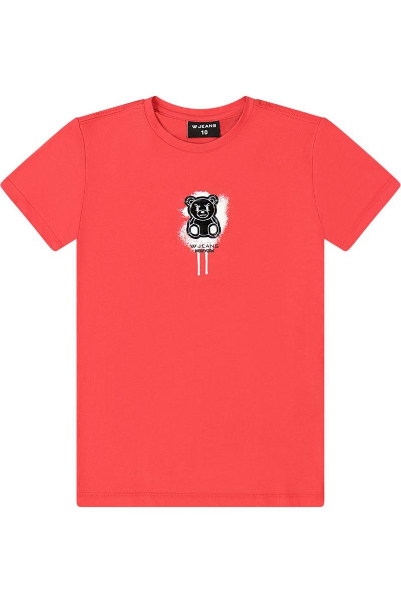 חולצת טי שרט W JEANS לוגו דובי לילדים