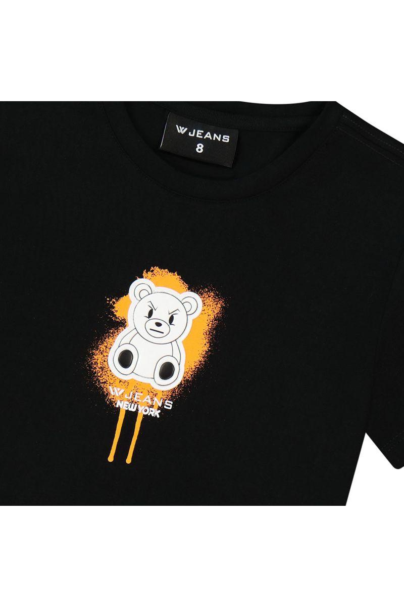 חולצת טי שרט W JEANS לוגו דובי לילדים