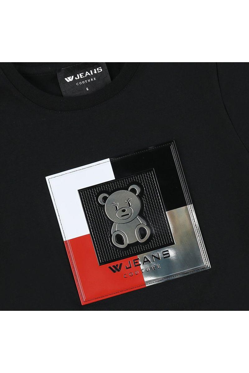 חולצת טי שרט W JEANS דובי כסוף לילדים