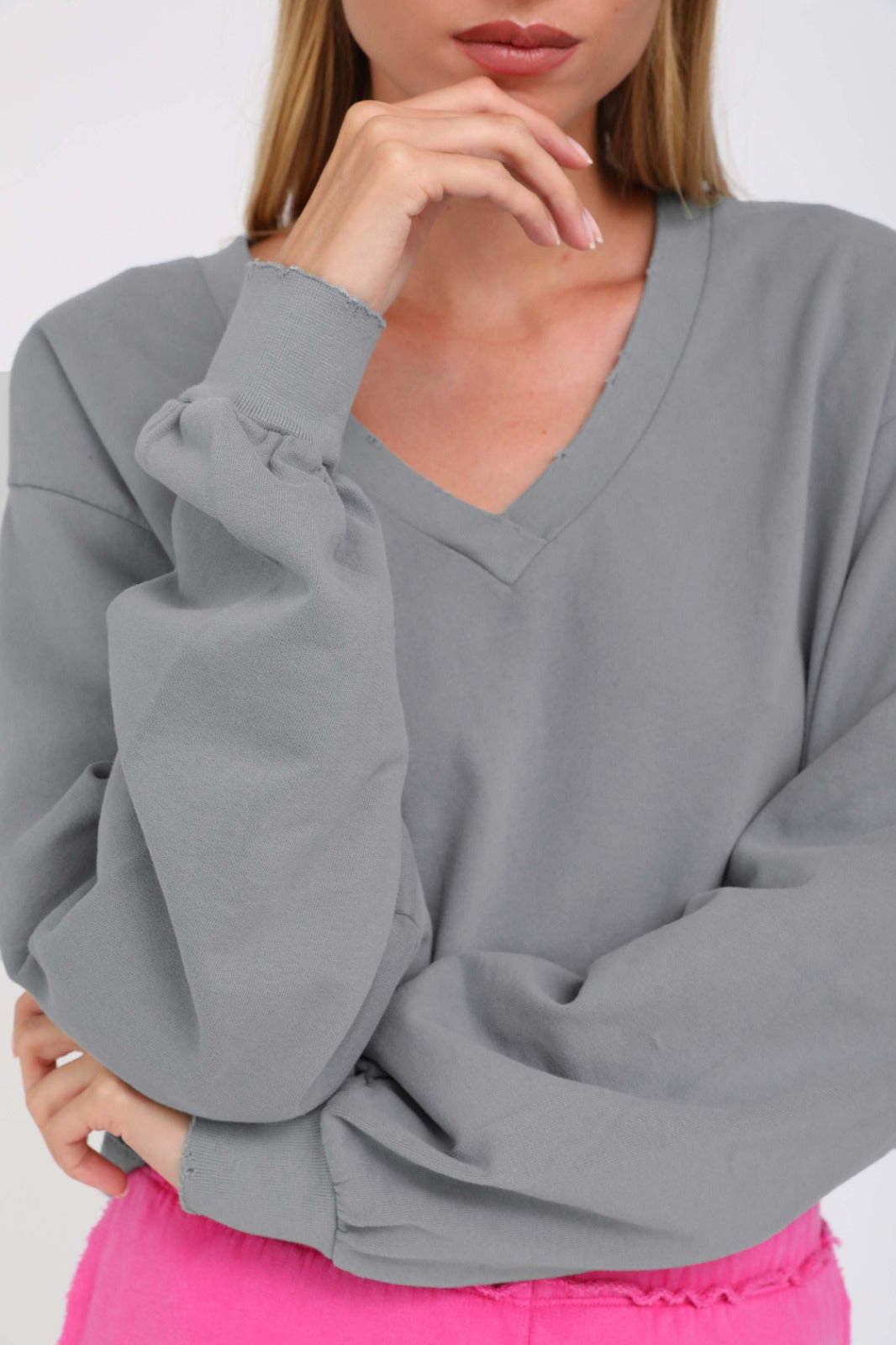 קרופ טופ pure אפור