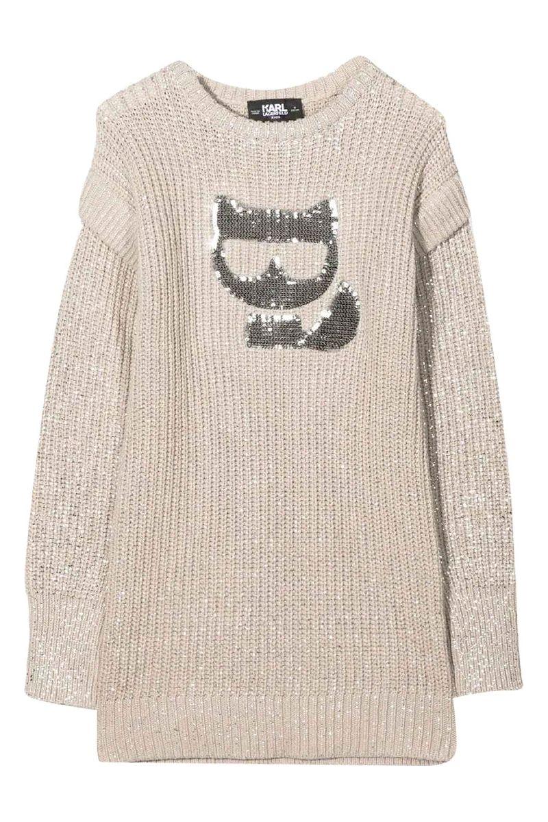 שמלת KARL LAGERFELD בצבע אפור לילדות