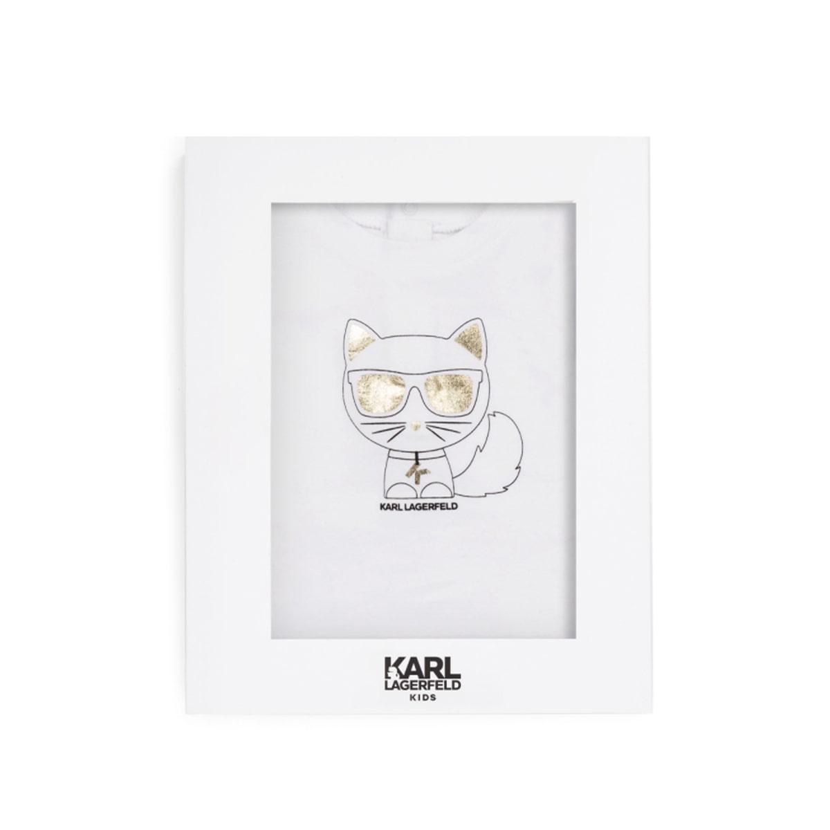 שמלה ללא שרוול KARL LAGERFELD לוגו חתול עם משקפיים לתינוקות