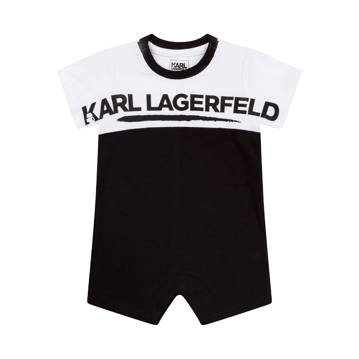 אוברול קצר KARL LAGERFELD COLORBLOCK לוגו מקדימה לתינוקות