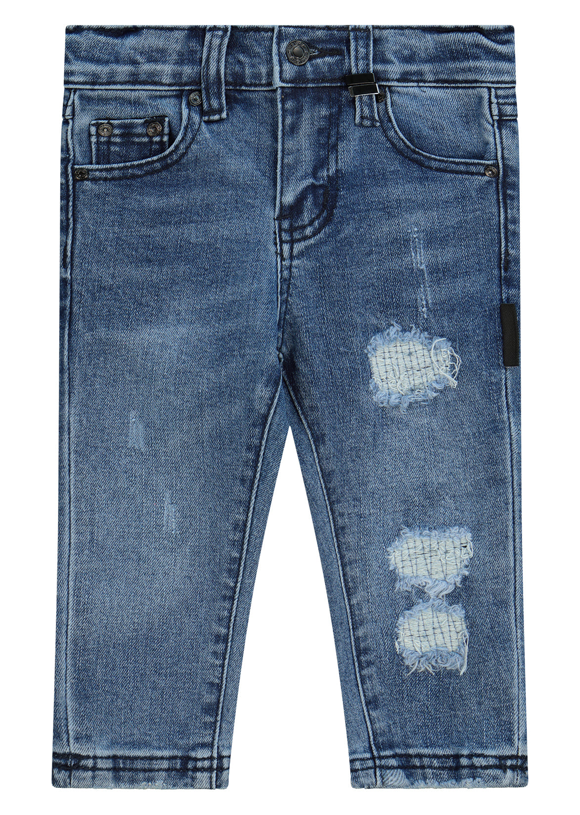 מכנסי ג'ינס CRAISER בשטיפה כהה ושפשופים עדינים לתינוקות BLUE / 3-6M