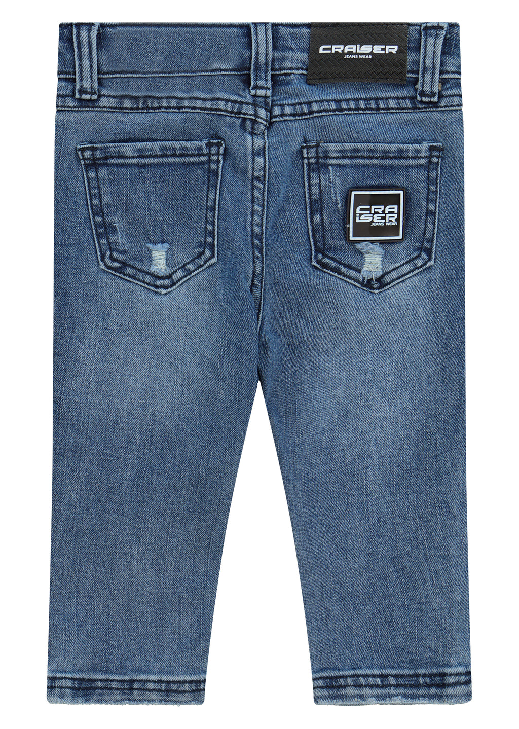 מכנסי ג'ינס CRAISER בשטיפה כהה ושפשופים עדינים לתינוקות BLUE / 3-6M