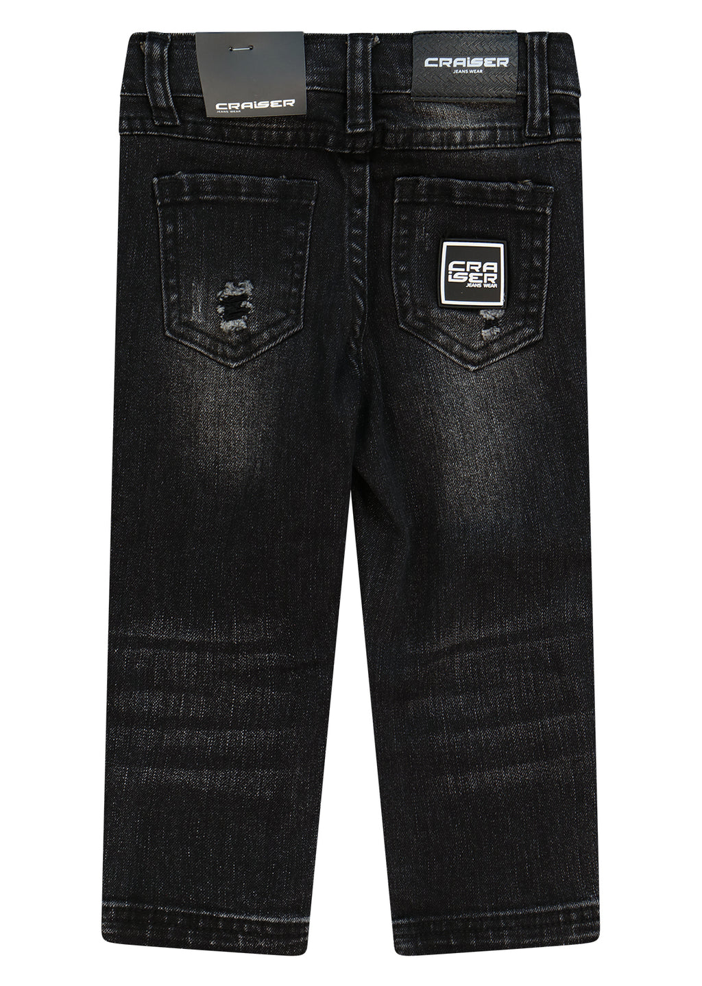 מכנסי ג'ינס CRAISER בשטיפה כהה ושפשופים עדינים לתינוקות BLACK / 3-6M