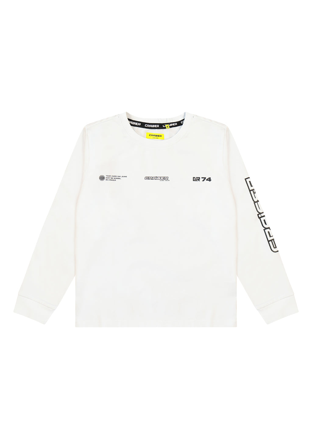 חולצת טישירט CRAISER לוגו בשרוול לילדים WHITE / 2Y