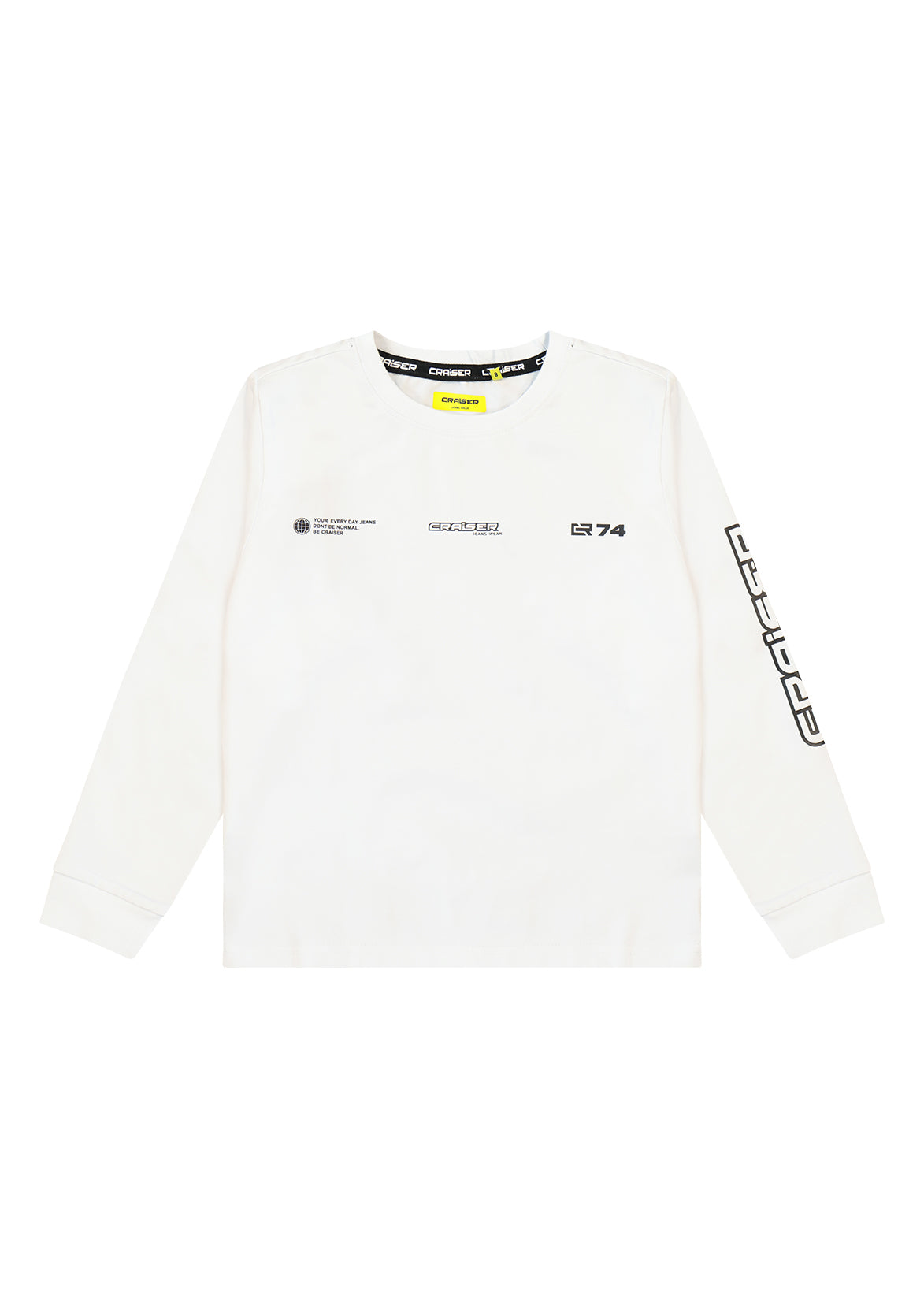 חולצת טישירט CRAISER לוגו בשרוול לילדים WHITE / 2Y