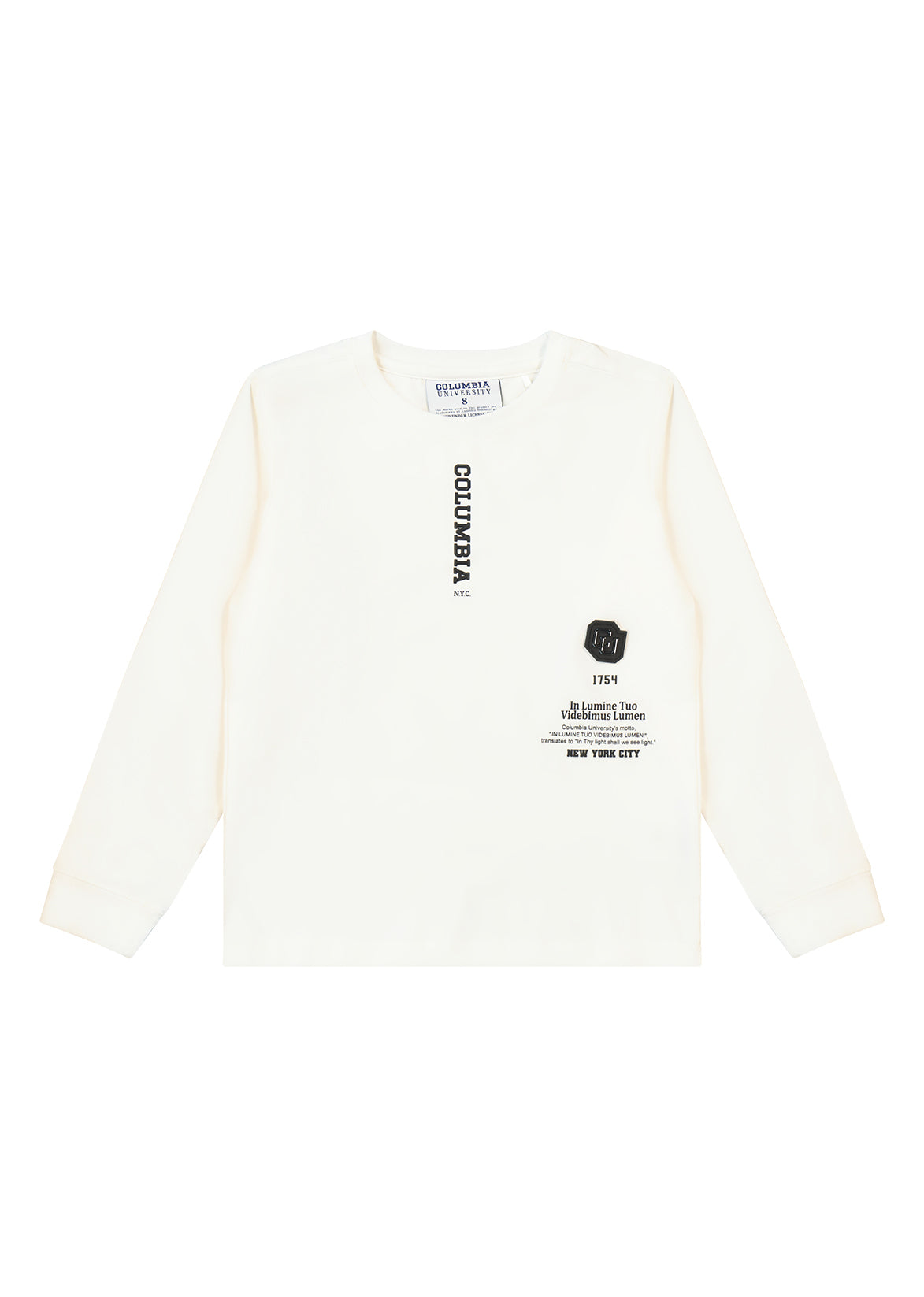 חולצת טישירט COLUMBIA לוגו מותג בצד לילדים WHITE / 2Y