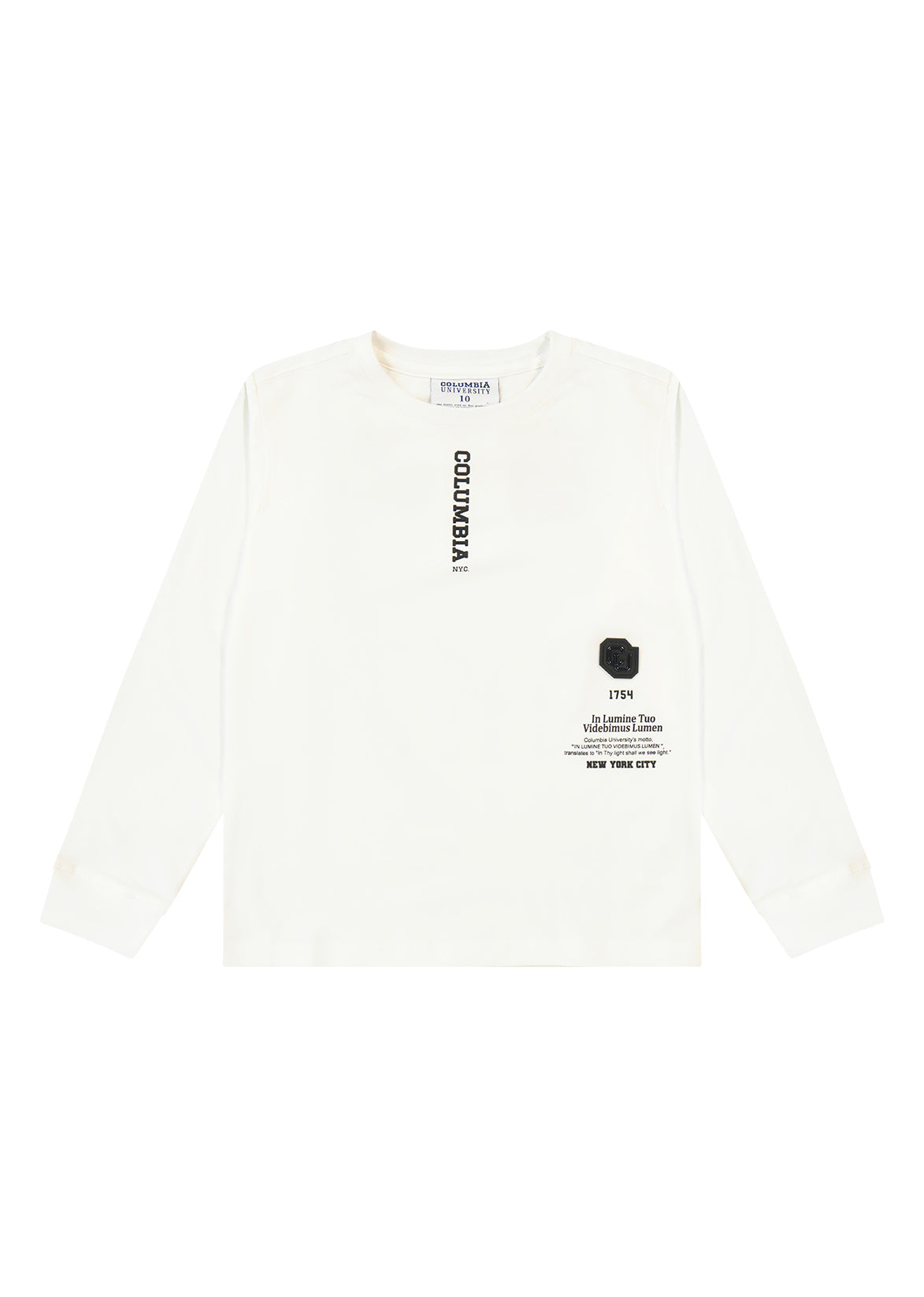 חולצת טישירט COLUMBIA לוגו מותג בצד לילדים WHITE / 2Y