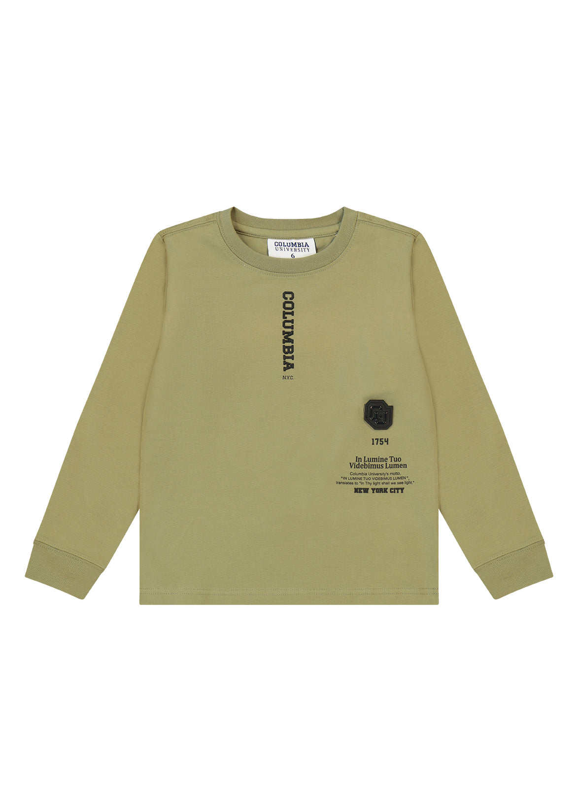 חולצת טישירט COLUMBIA לוגו מותג בצד לילדים BEIGE / 2Y