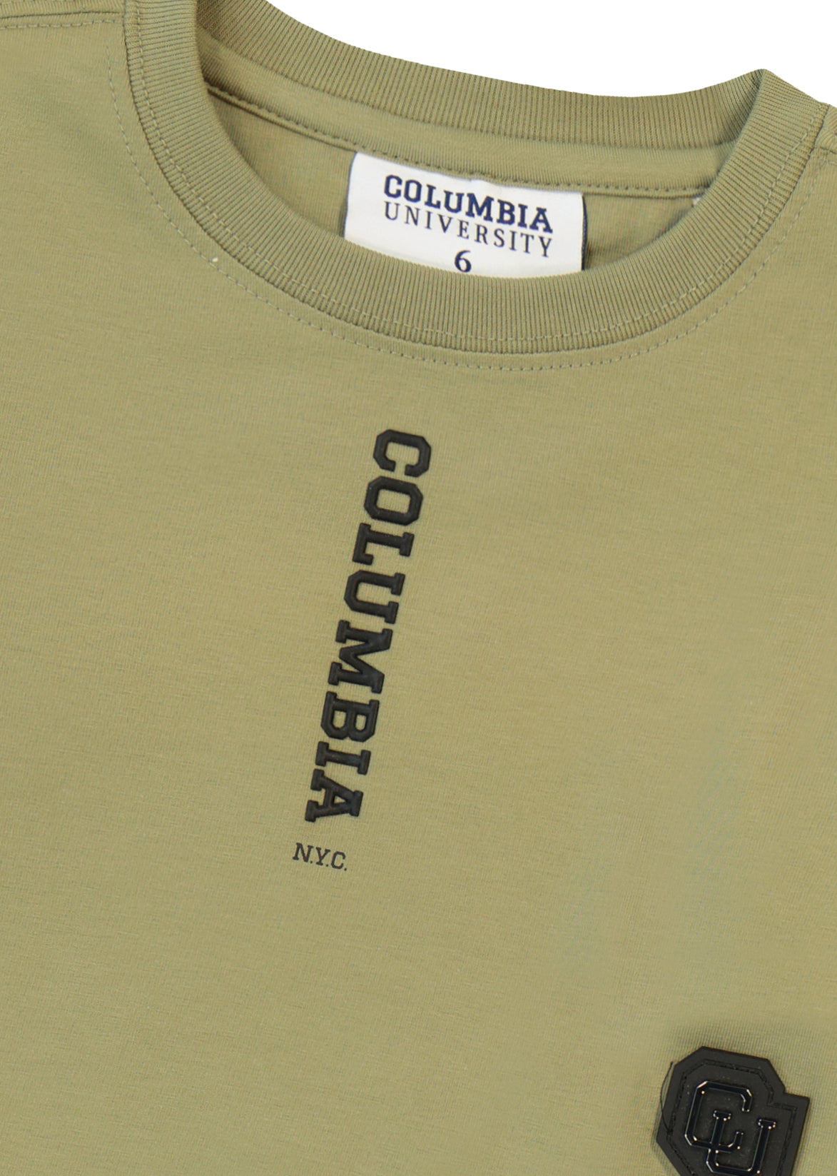 חולצת טישירט COLUMBIA לוגו מותג בצד לילדים BEIGE / 2Y