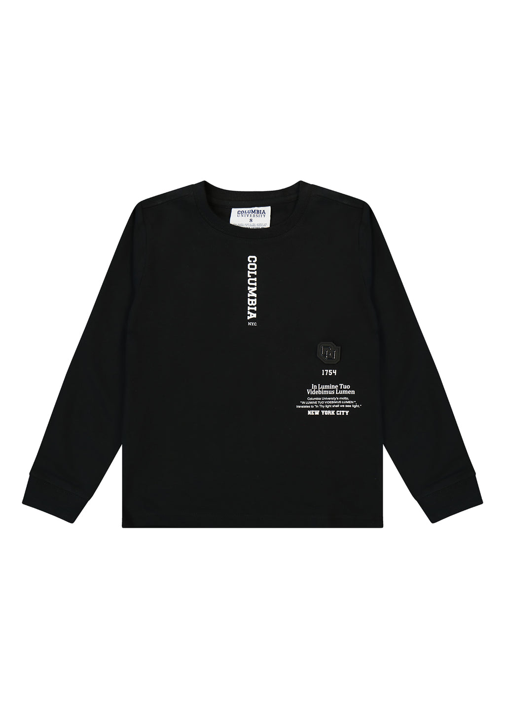 חולצת טישירט COLUMBIA לוגו מותג בצד לילדים BLACK / 2Y
