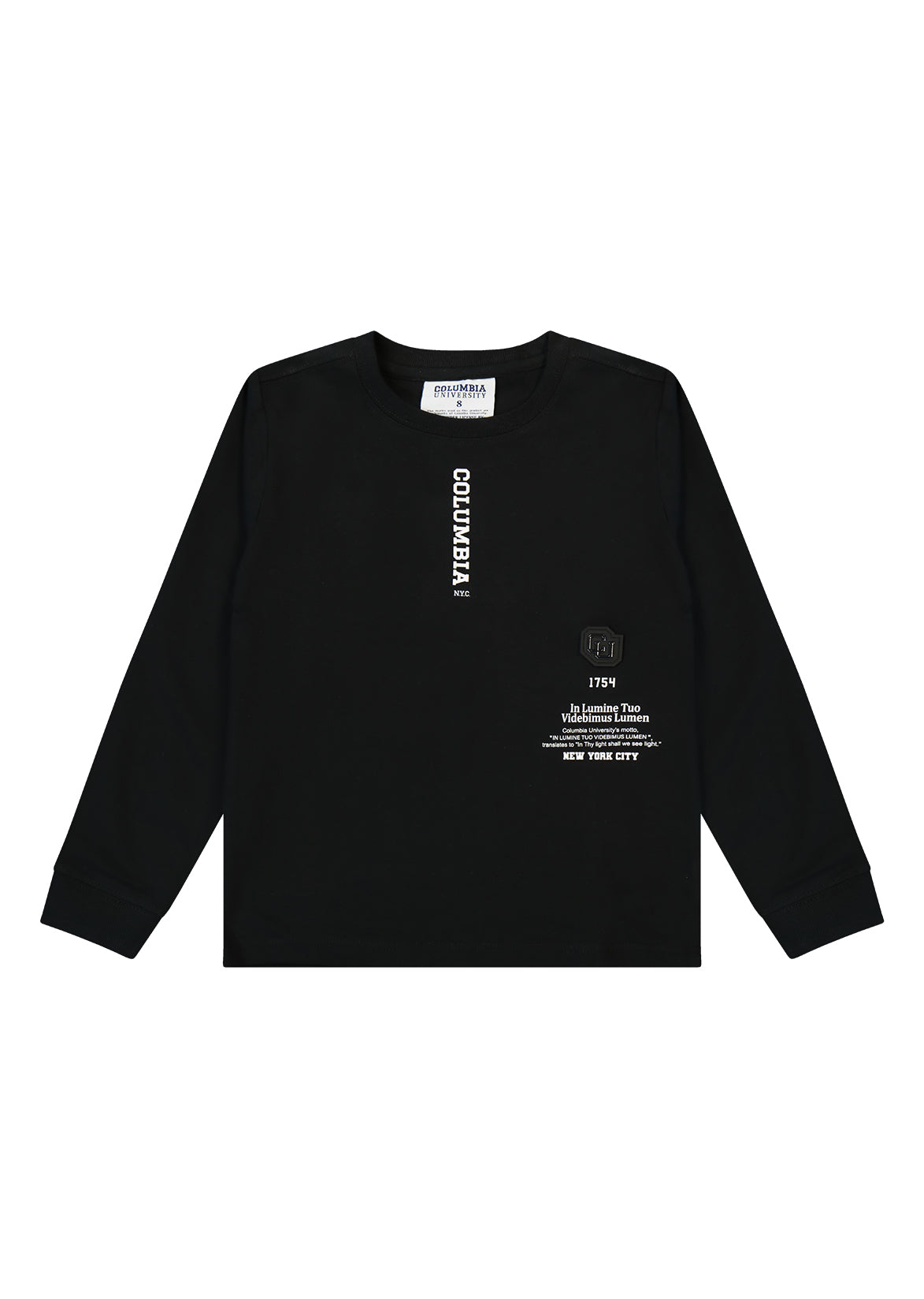 חולצת טישירט COLUMBIA לוגו מותג בצד לילדים BLACK / 2Y