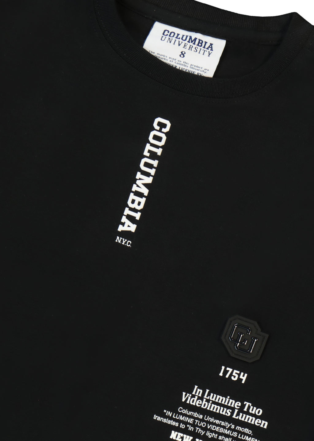 חולצת טישירט COLUMBIA לוגו מותג בצד לילדים BLACK / 2Y