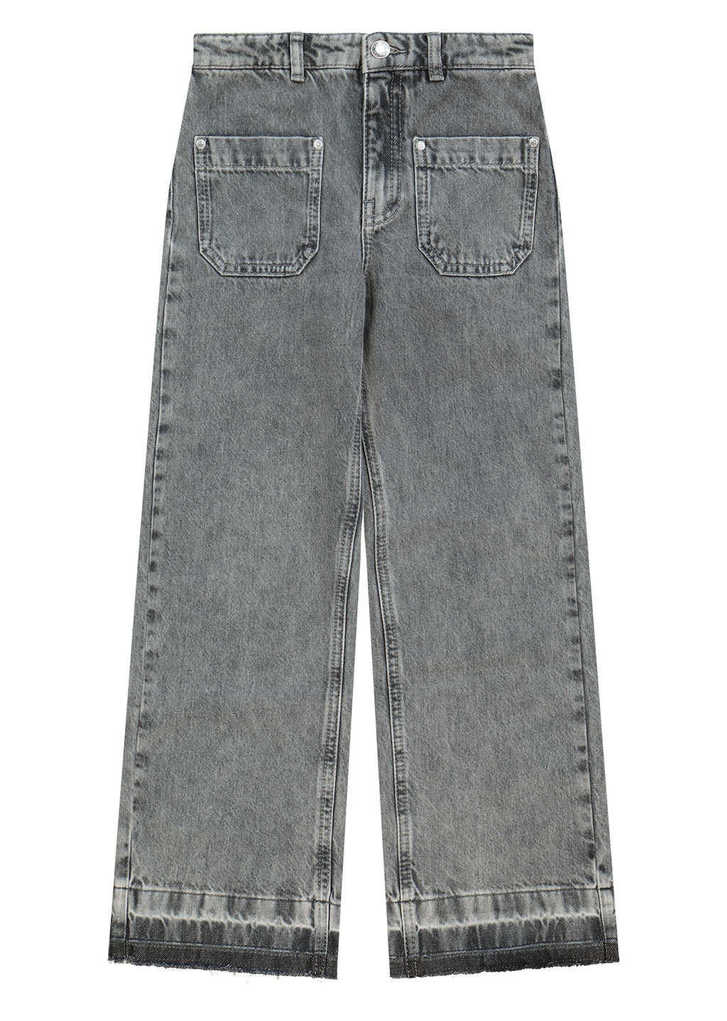 מכנסי ג'ינס HUGO רחבים לילדות Gray / 4Y