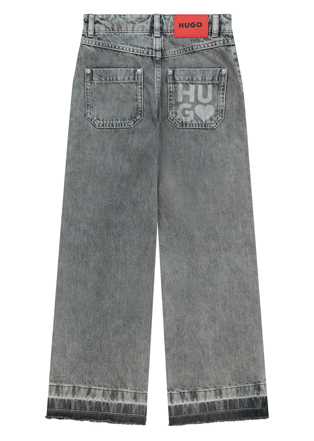 מכנסי ג'ינס HUGO רחבים לילדות Gray / 4Y