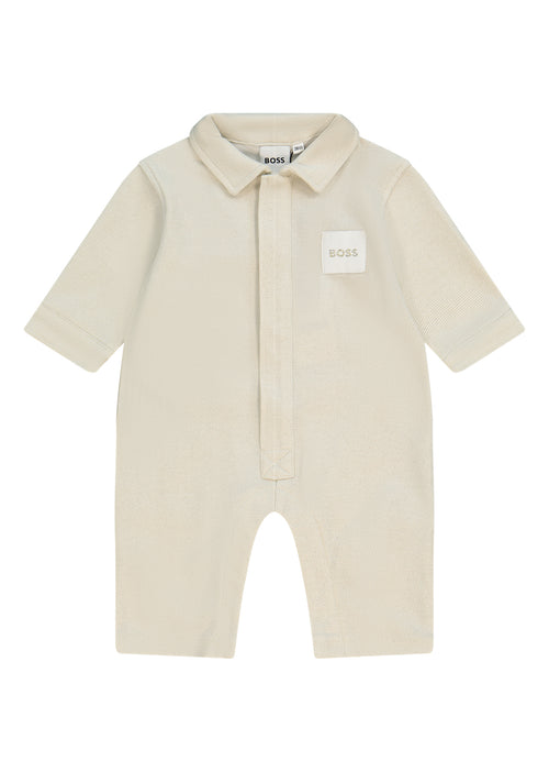 אוברול NB BOSS לוגו ריבוע בצד קטן לתינוקות Yellow / 01M