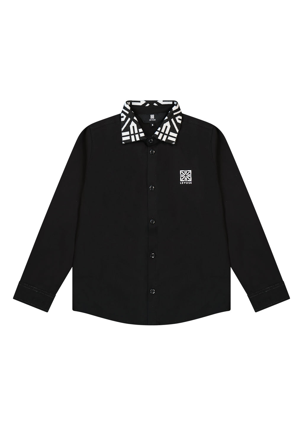 חולצות מכופתרות LEVOSE קטיפה לילדים BLACK / 2Y