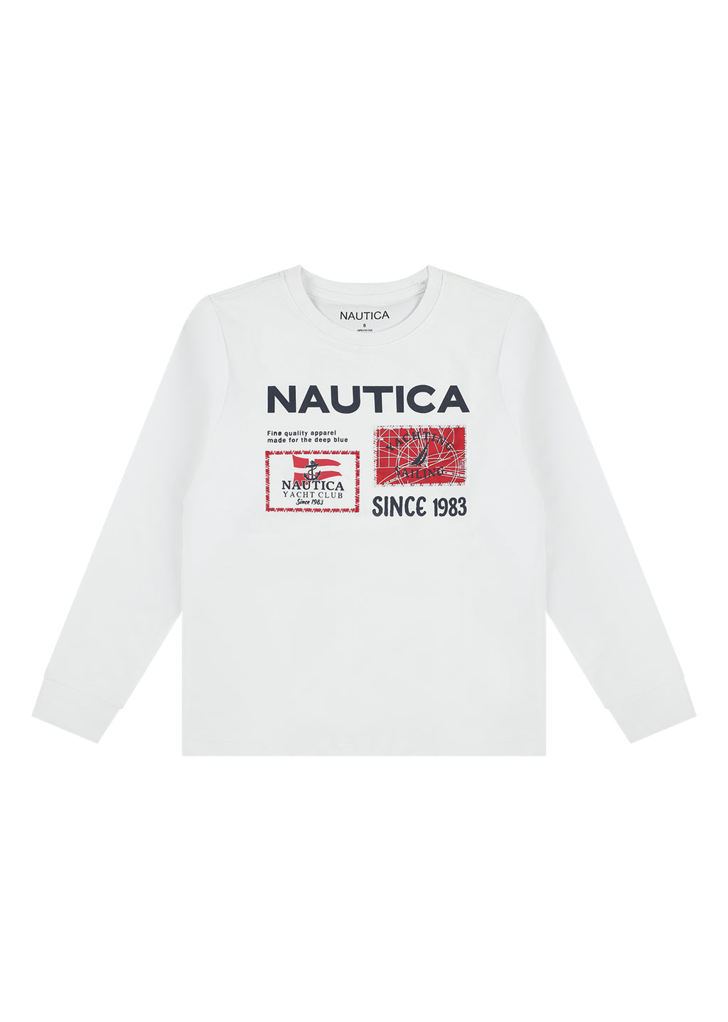 חולצת טישרט NAUTICA בסטייל קז׳ואל לילדים WHITE / 2Y