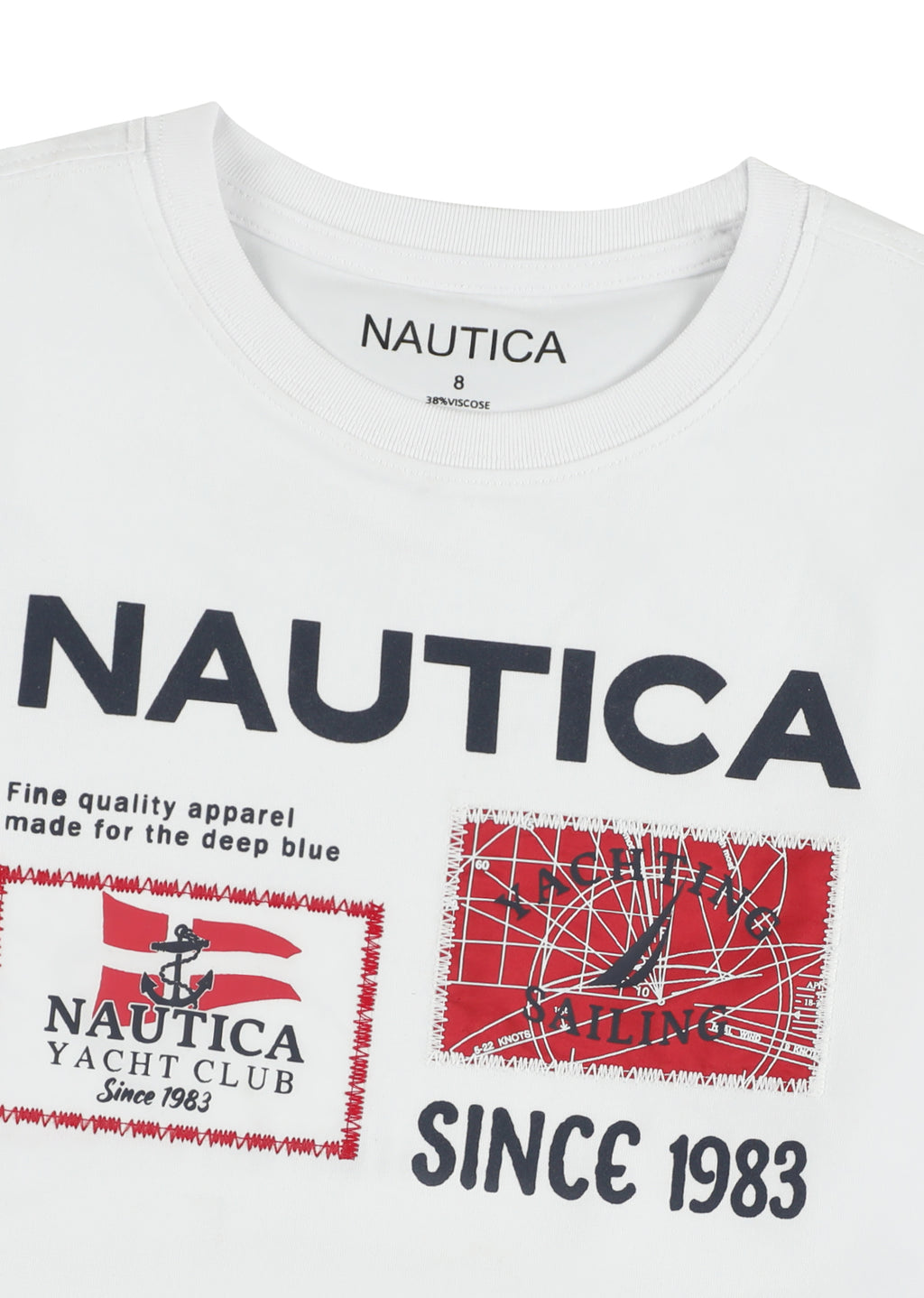 חולצת טישרט NAUTICA בסטייל קז׳ואל לילדים WHITE / 2Y