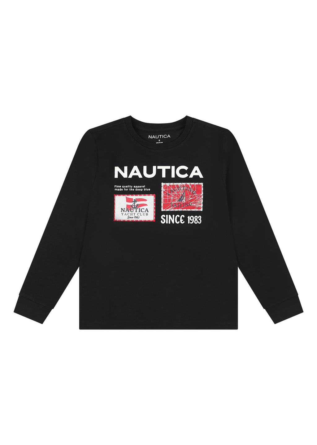 חולצת טישרט NAUTICA בסטייל קז׳ואל לילדים BLACK / 2Y