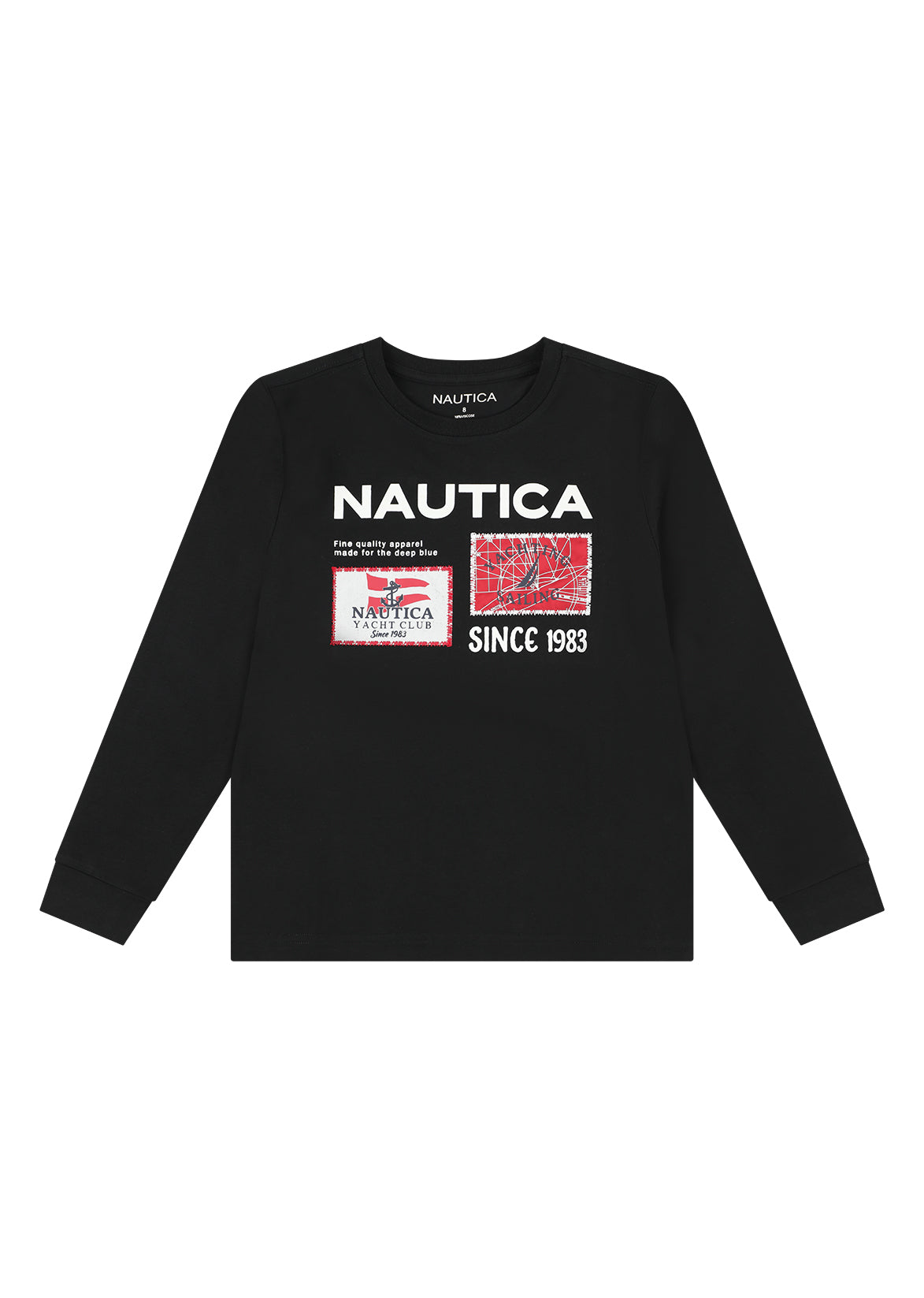 חולצת טישרט NAUTICA בסטייל קז׳ואל לילדים BLACK / 2Y
