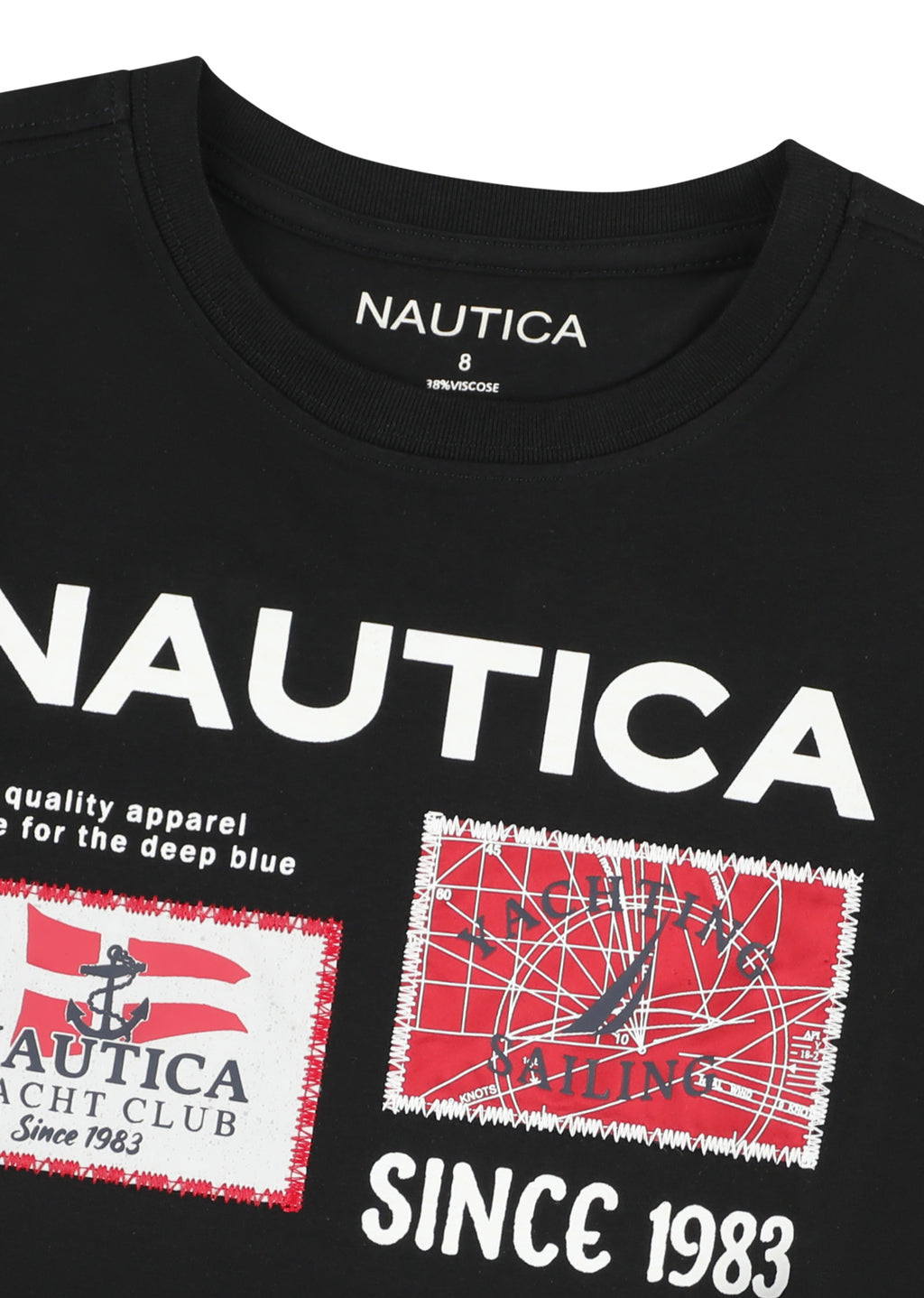 חולצת טישרט NAUTICA בסטייל קז׳ואל לילדים BLACK / 2Y
