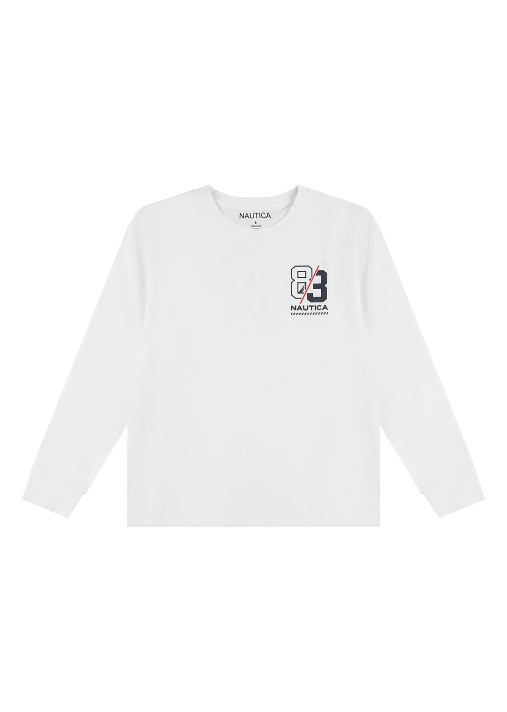 חולצת טישרט NAUTICA במראה יומיומי לילדים WHITE / 2Y