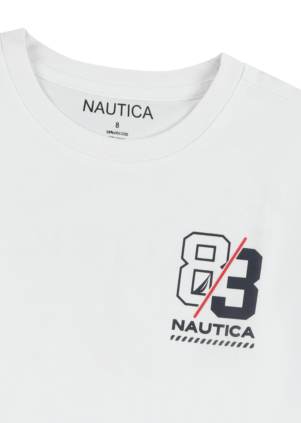 חולצת טישרט NAUTICA במראה יומיומי לילדים WHITE / 2Y