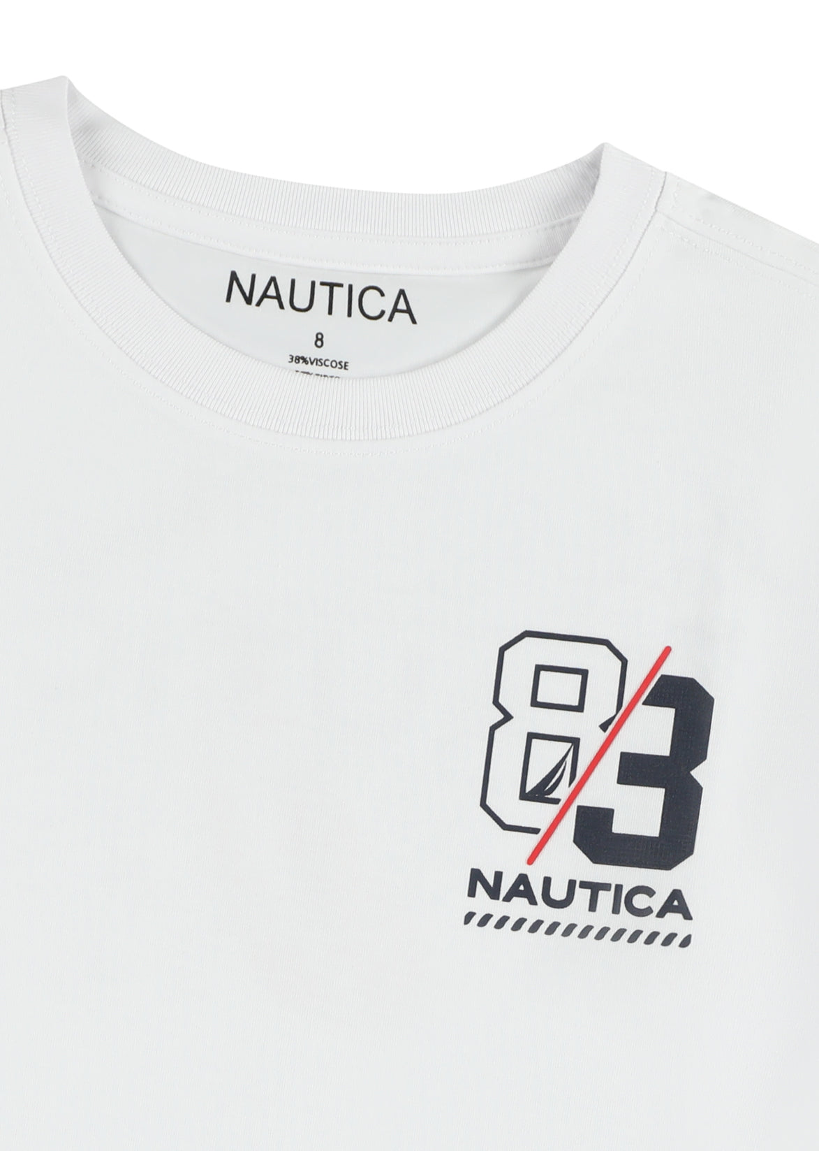 חולצת טישרט NAUTICA במראה יומיומי לילדים WHITE / 2Y