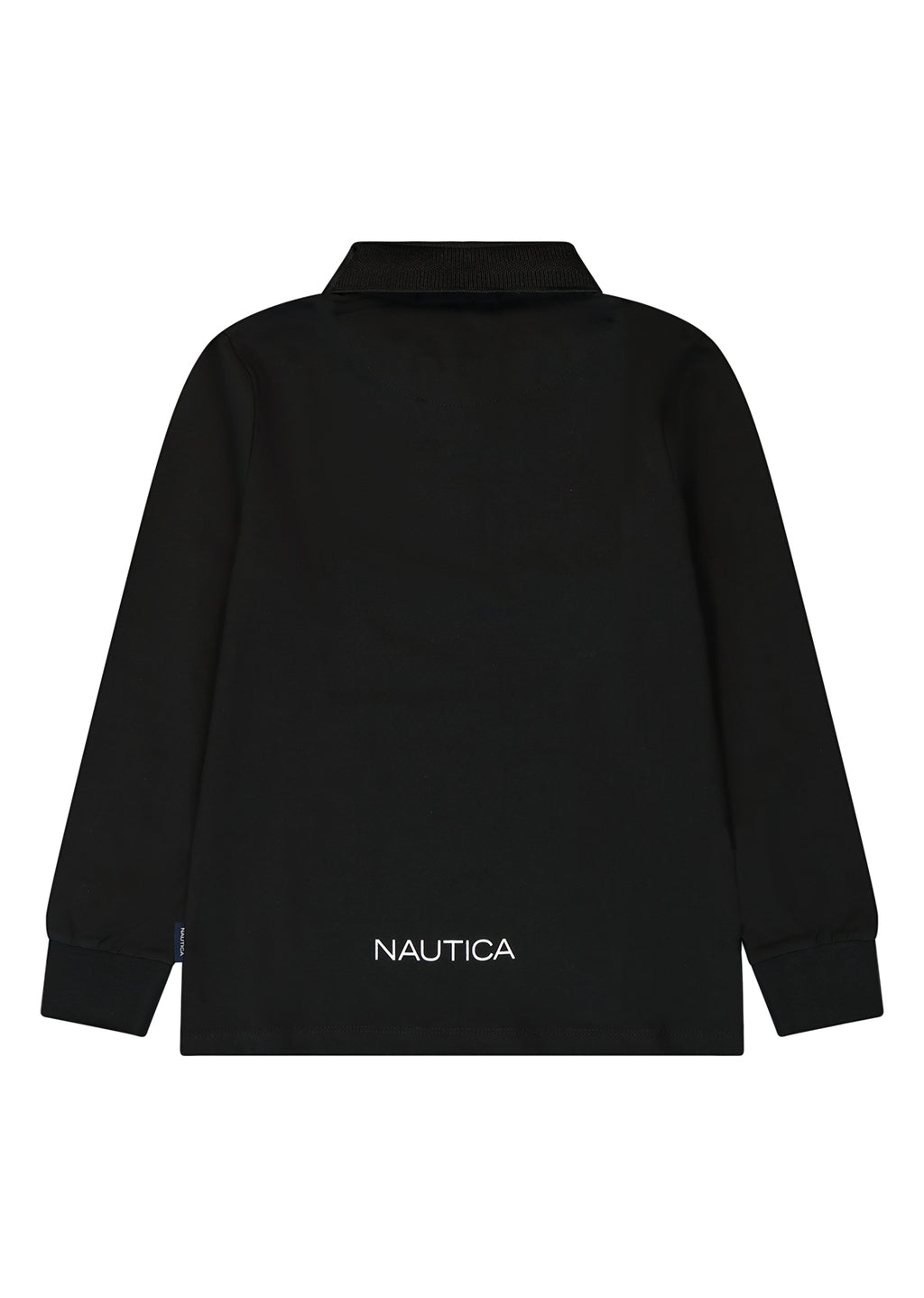 חולצת צווארון NAUTICA לוגו ריבוע בצד לילדים BLACK / 2Y