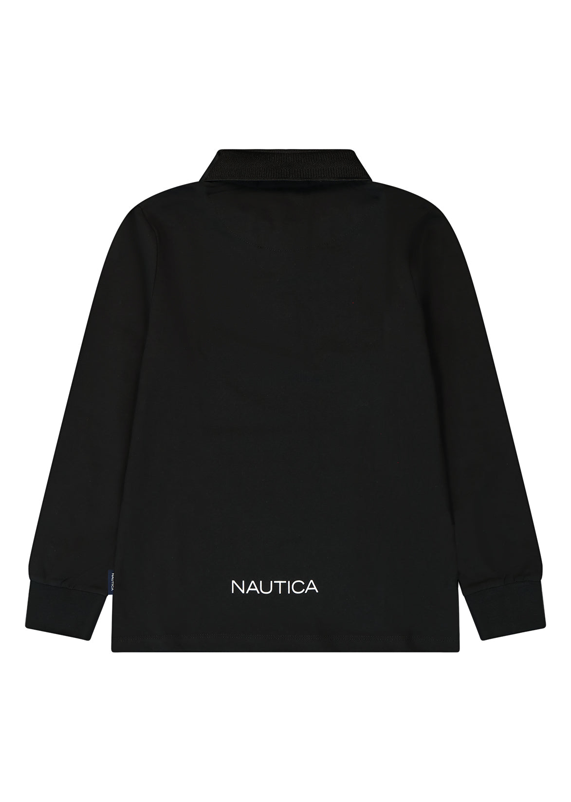 חולצת צווארון NAUTICA לוגו ריבוע בצד לילדים BLACK / 2Y