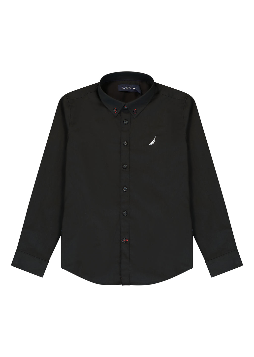 חולצה מכופתרת NAUTICA ממותגת בצד לילדים BLACK / 2Y