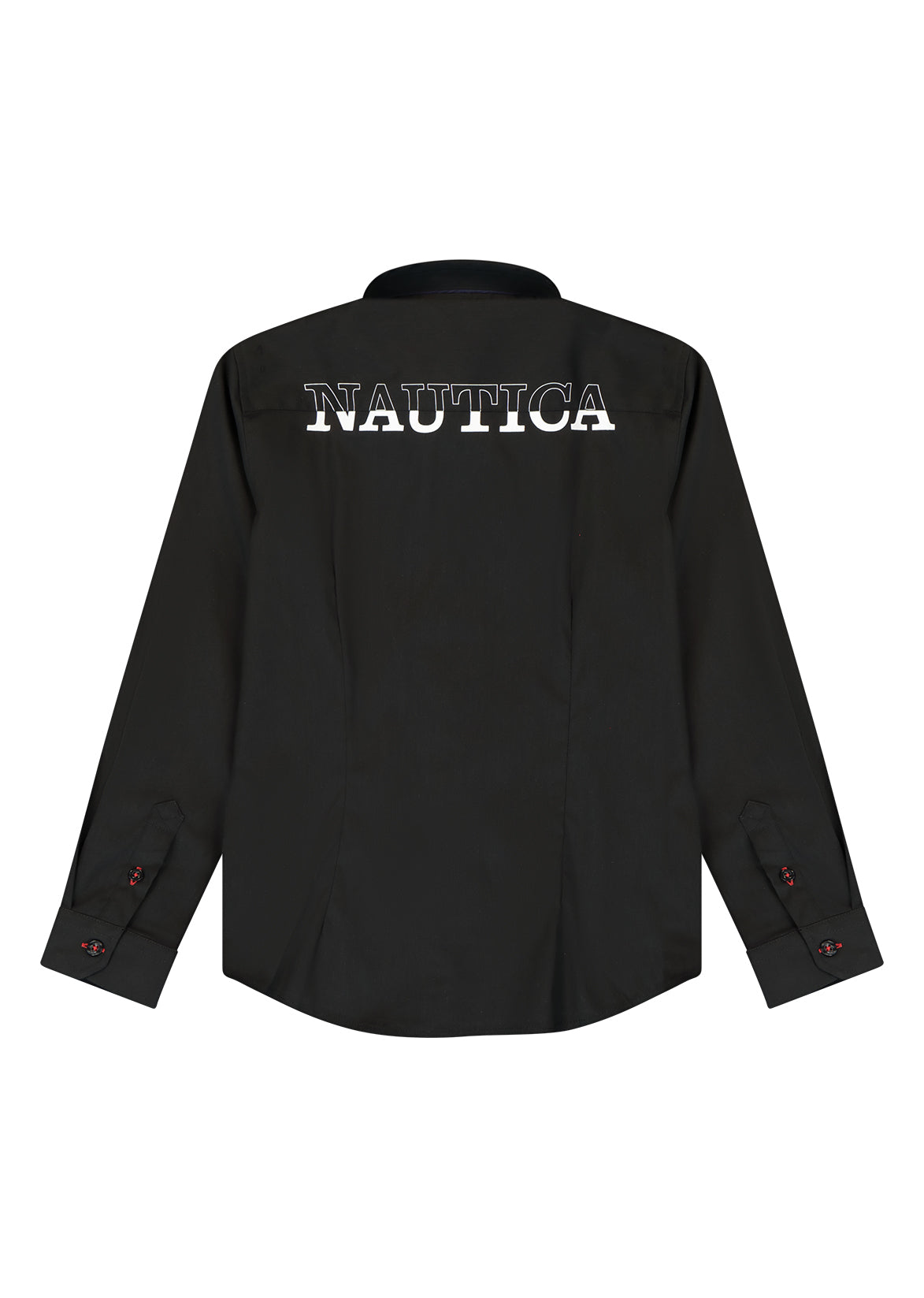 חולצה מכופתרת NAUTICA ממותגת בצד לילדים BLACK / 2Y