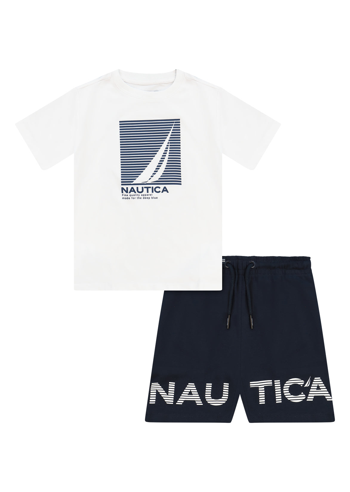 חליפת טריקו NAUTICA בדפוס פסים גרפי לילדים BLUE / 2Y
