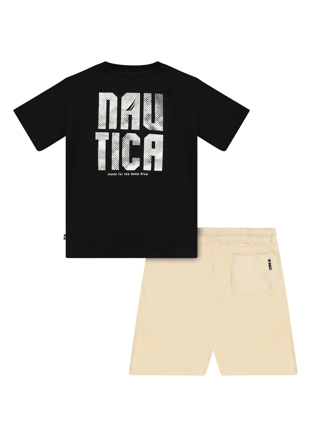 חליפת טריקו NAUTICA בלוגו גדול לילדים BLACK / 2Y
