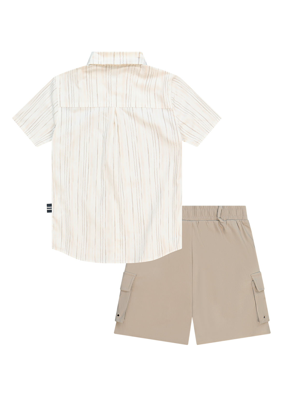חליפת טריקו NAUTICA בדפוס ניווט קדמי לילדים BEIGE / 2Y