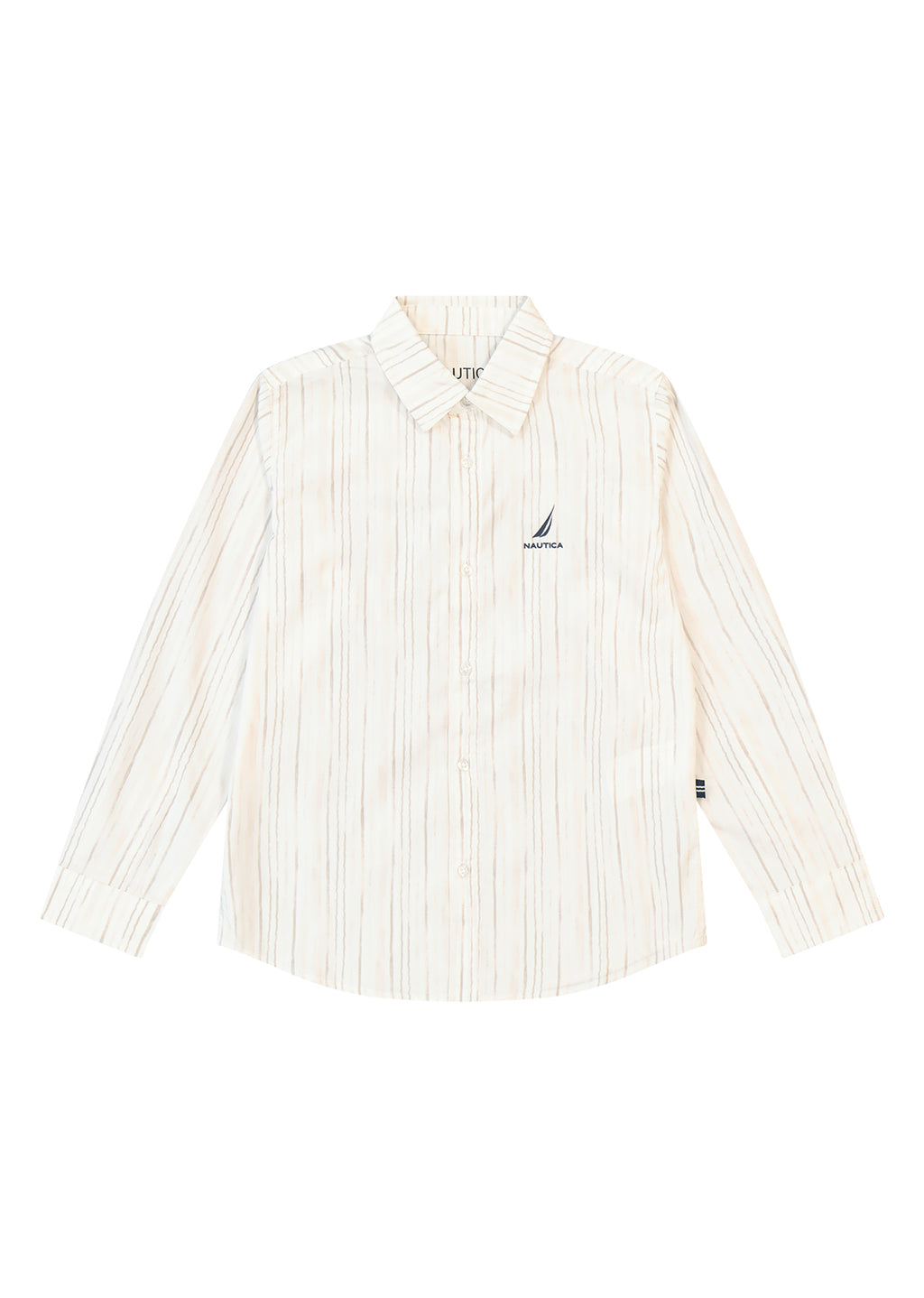 חולצה מכופתרת NAUTICA בדוגמת פסים לילדים BEIGE / 2Y