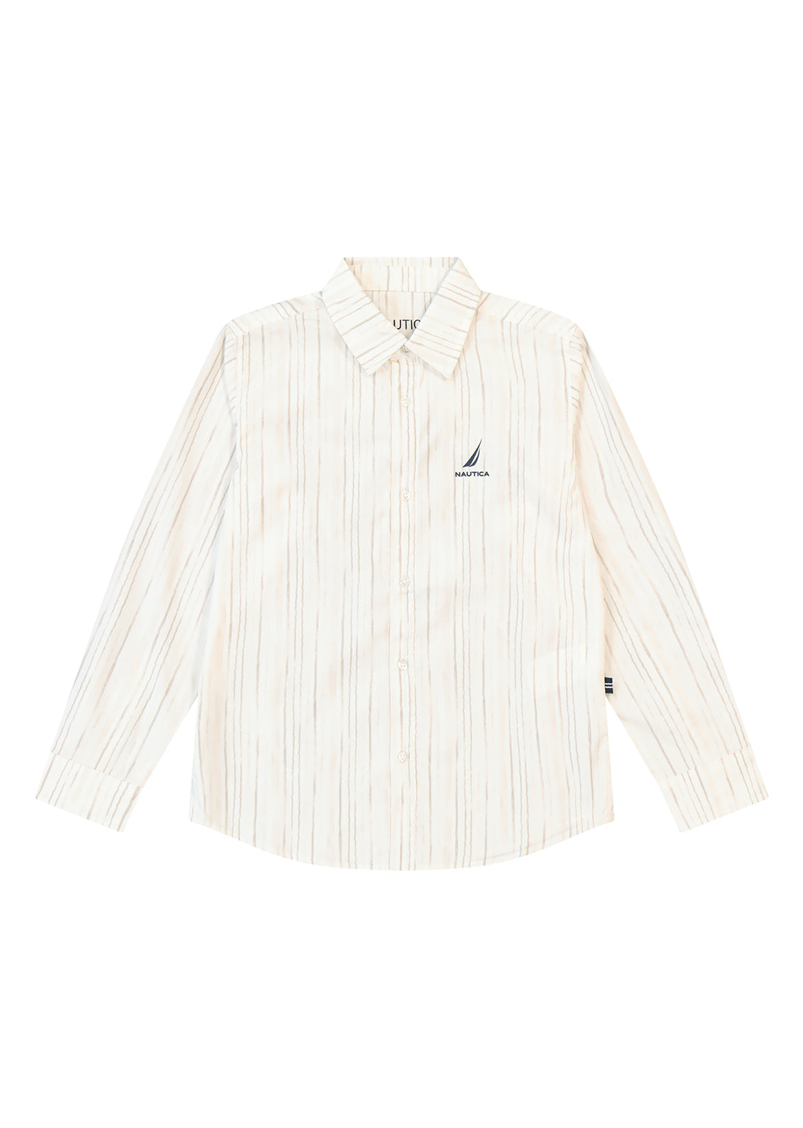 חולצה מכופתרת NAUTICA בדוגמת פסים לילדים BEIGE / 2Y
