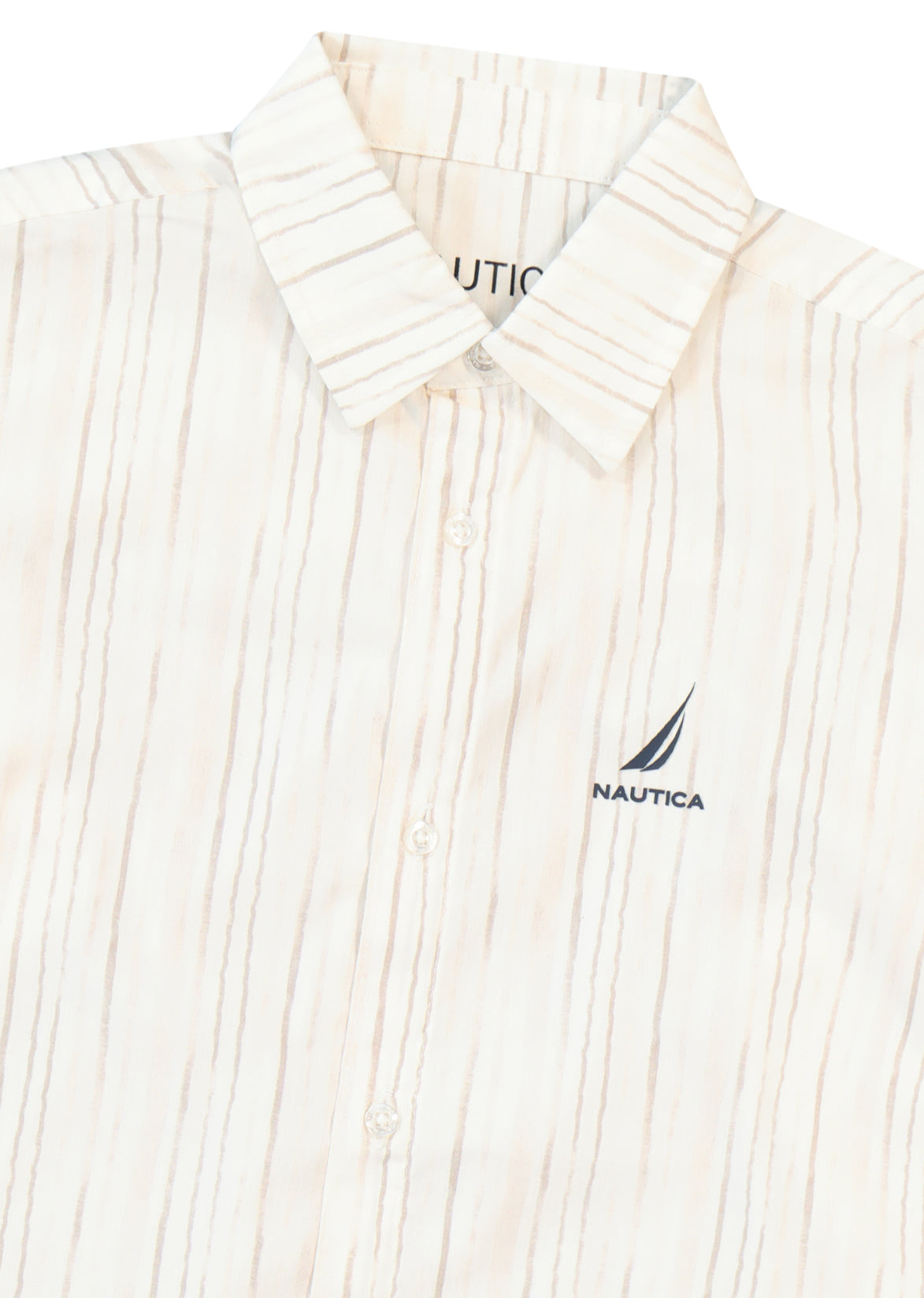 חולצה מכופתרת NAUTICA בדוגמת פסים לילדים BEIGE / 2Y