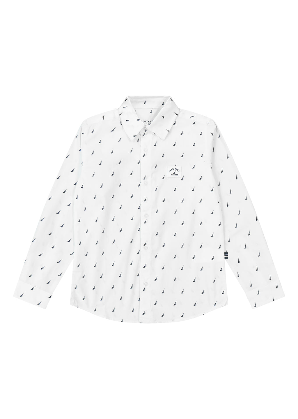 חולצה מכופתרת NAUTICA בדוגמת סמלים ימיים לילדים WHITE / 2Y